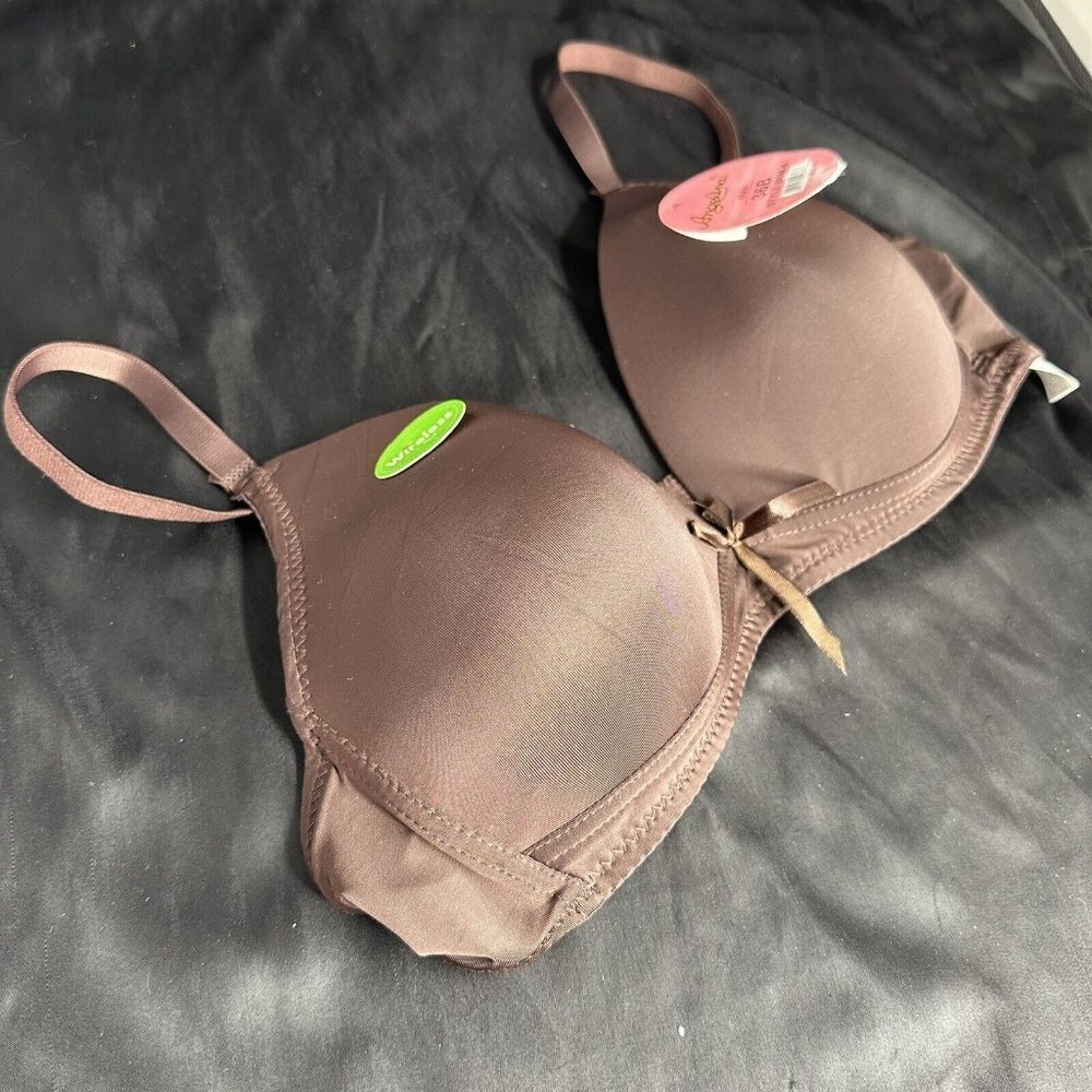 Angelina Chocolate Bra Adjustable Straps Convertible Removable Straps Wireless
